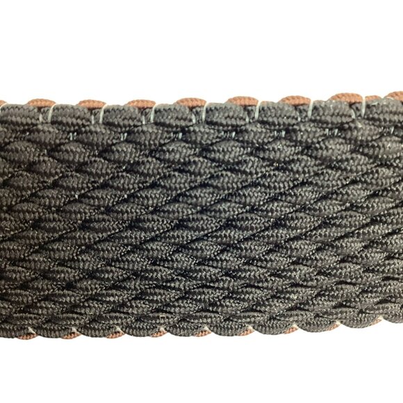 Tommy Bahamas Reversible Mens L/XL Stretch Woven Belt Brown & Black Leather Trim - Picture 7 of 7